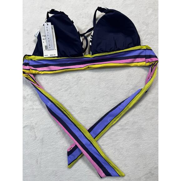 Trina Turk Zebra Reversible Triangle Bikini Top L20354 Size 8 - Picture 8 of 8